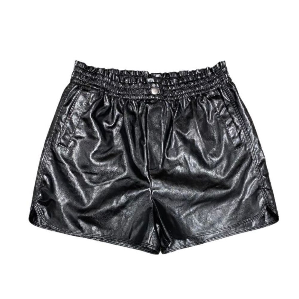 Very J Black Faux Leather Shorts Size Large